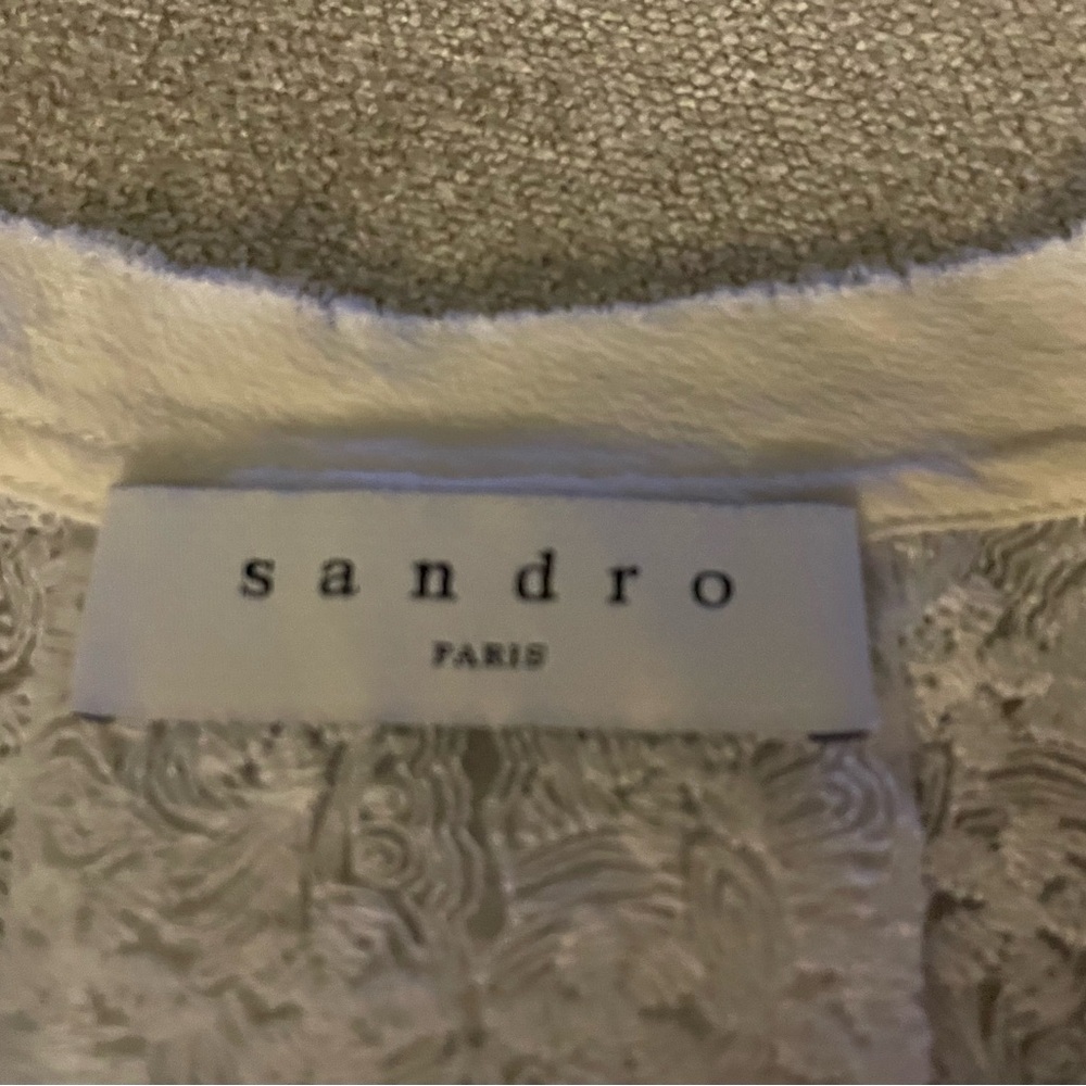 Beautiful Ivory Lace Sandro Blouse - approximately a size 6 - Picture 3 of 11